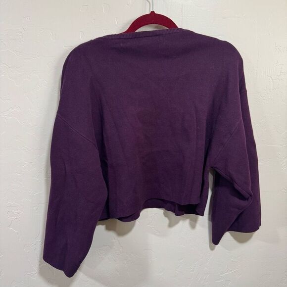FILA Palmira Crop Sweater Burgundy Size Large - Picture 4 of 5